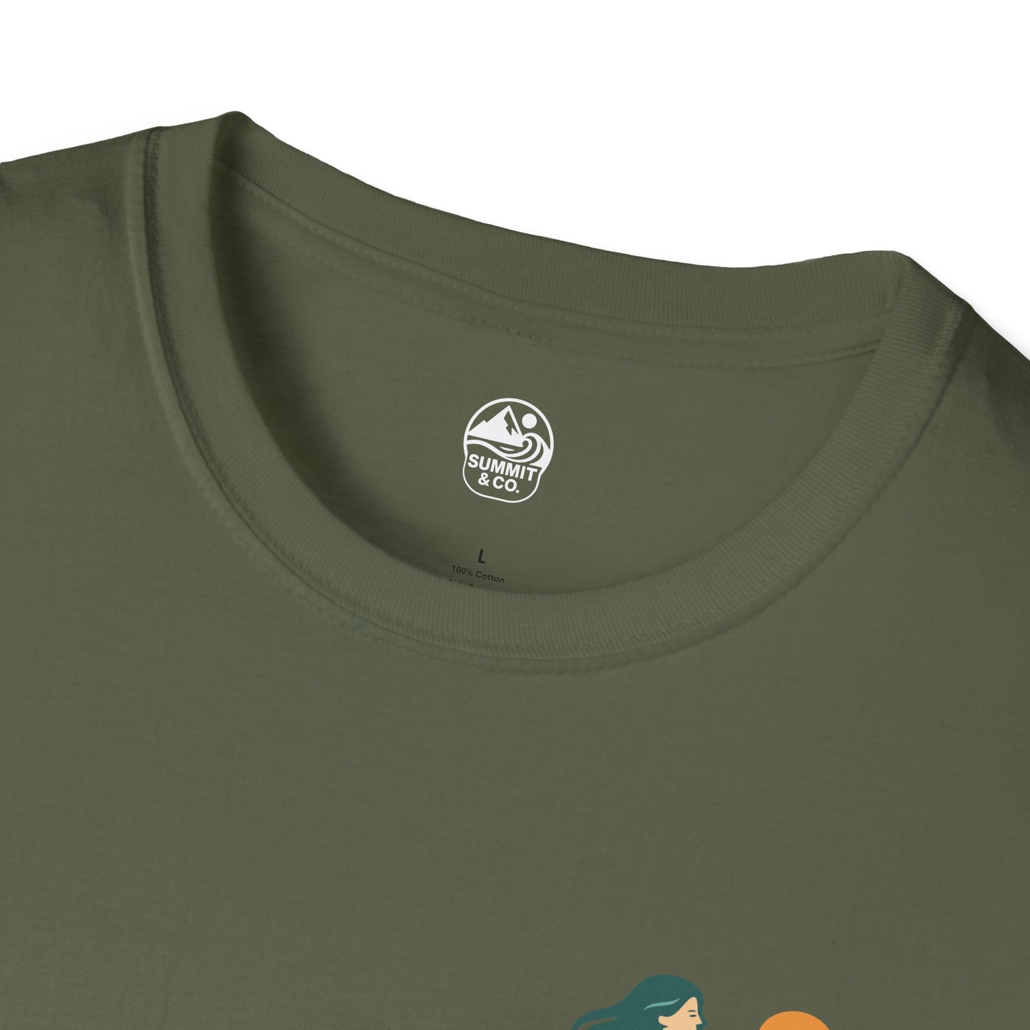Summit&Co. Softstyle Tee-Surfer Woman Logo