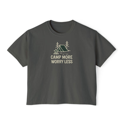 Summit&Co.Women Boxy Tee Camp More Worry Less