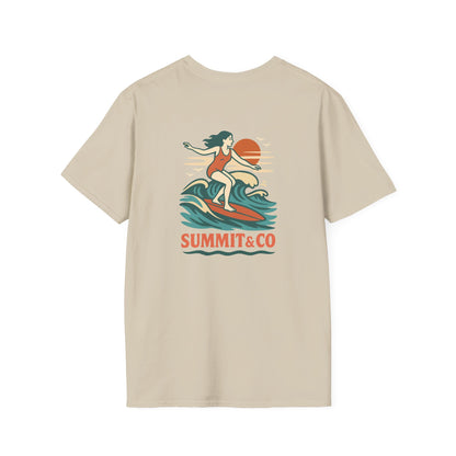 Summit&Co. Softstyle Tee-Surfer Woman (w/Back Design)