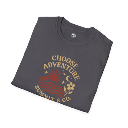 Summit&Co. Softstyle Tee-Choose Adventure (Back)