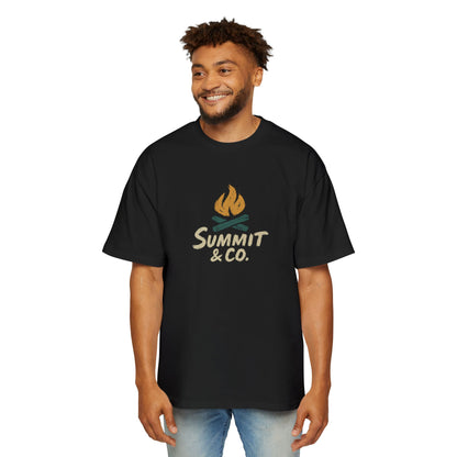 Men's Heavy Oversized Tee-Brushed Fire