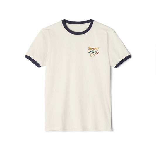 Summit&Co. Women's Ringer Brush Logo Tee