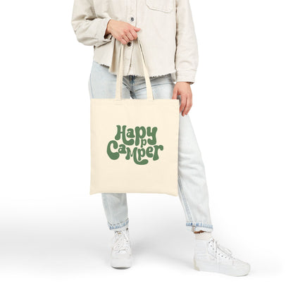Eco-Friendly Happy Camper Cotton Canvas Tote Bag