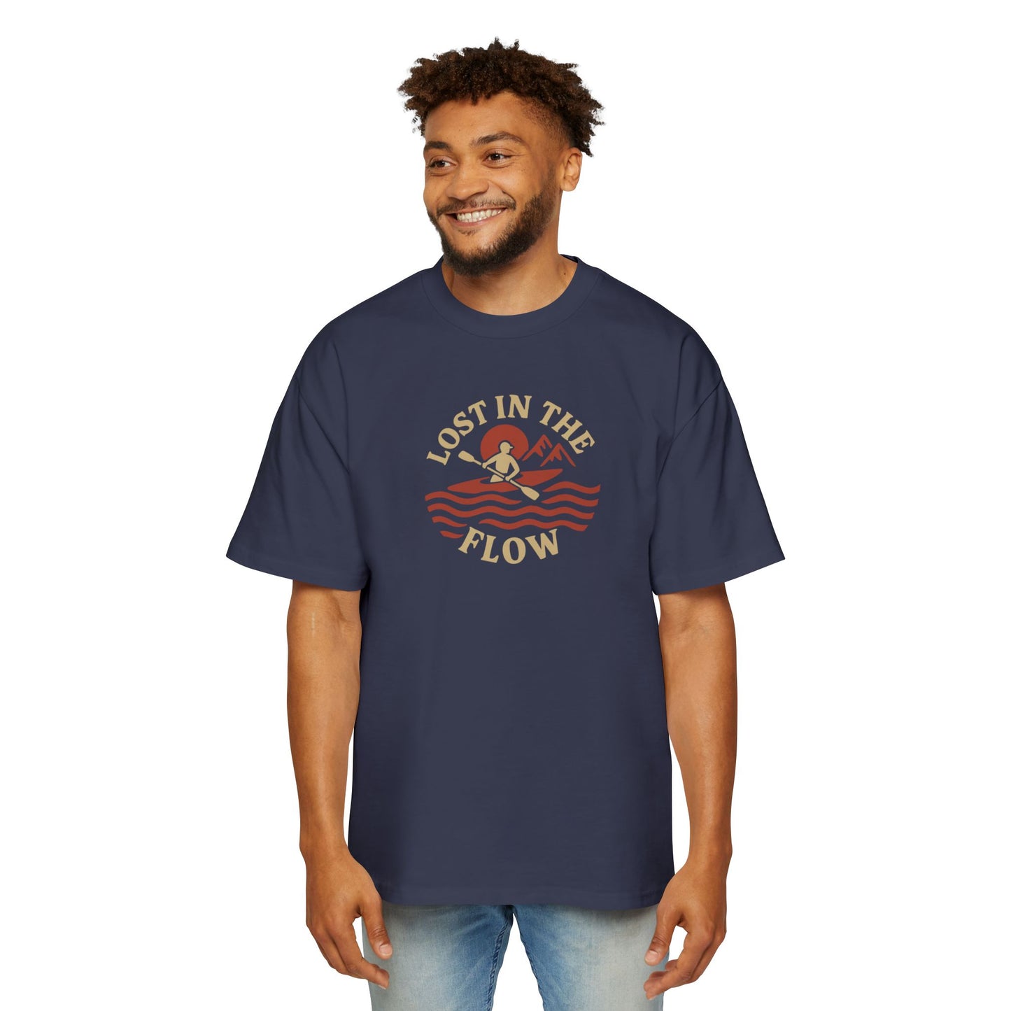 Men's Heavy Oversized Tee - Lost In the Flow T-Shirt