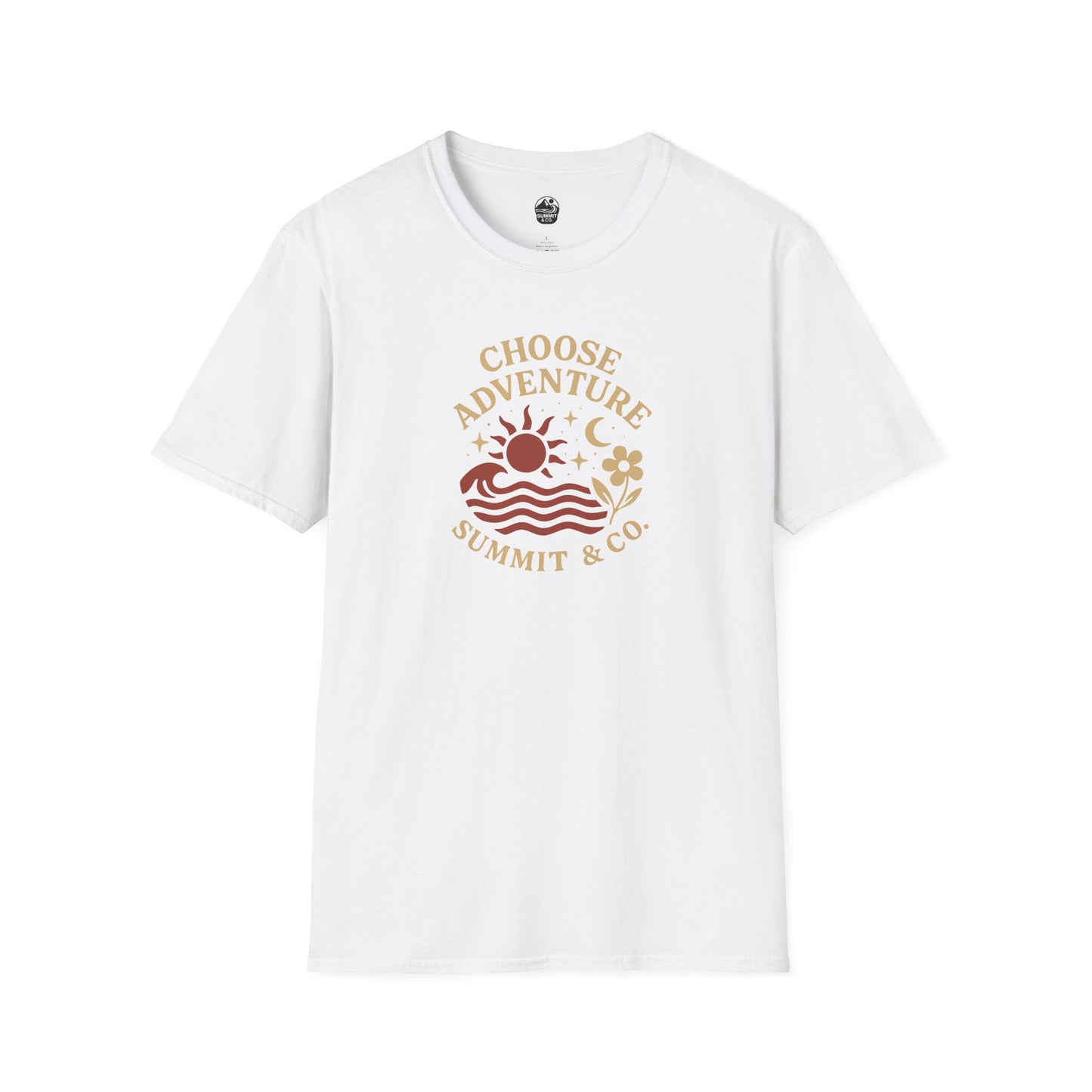 Summit&Co. Softstyle Tee-Choose Adventure (Back)