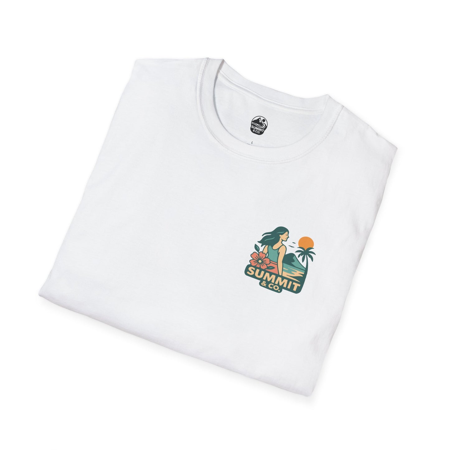 Summit&Co. Softstyle Tee-Surfer Woman Logo