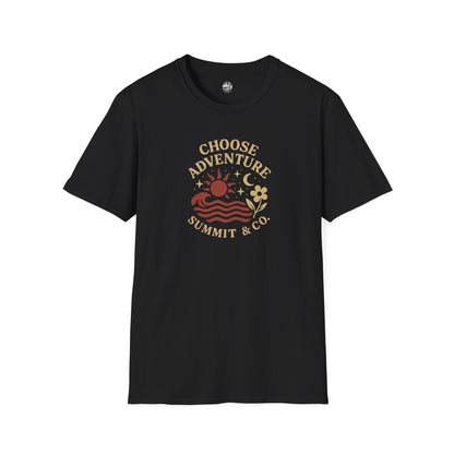 Summit&Co. Softstyle Tee-Choose Adventure (Back)