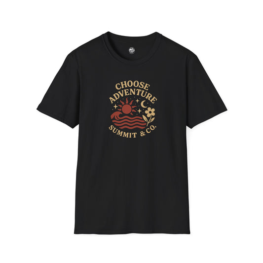 Summit&Co. Softstyle Tee-Choose Adventure (Back)