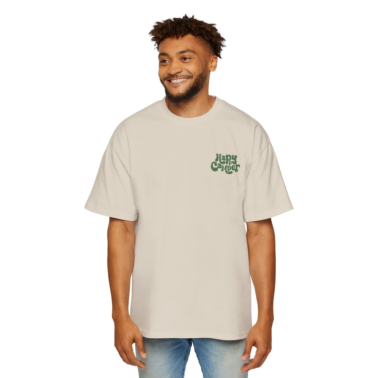 Men's Heavy Oversized Tee - Happy Camper
