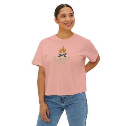 Summit&Co. Women Boxy Tee-Brushy Fire