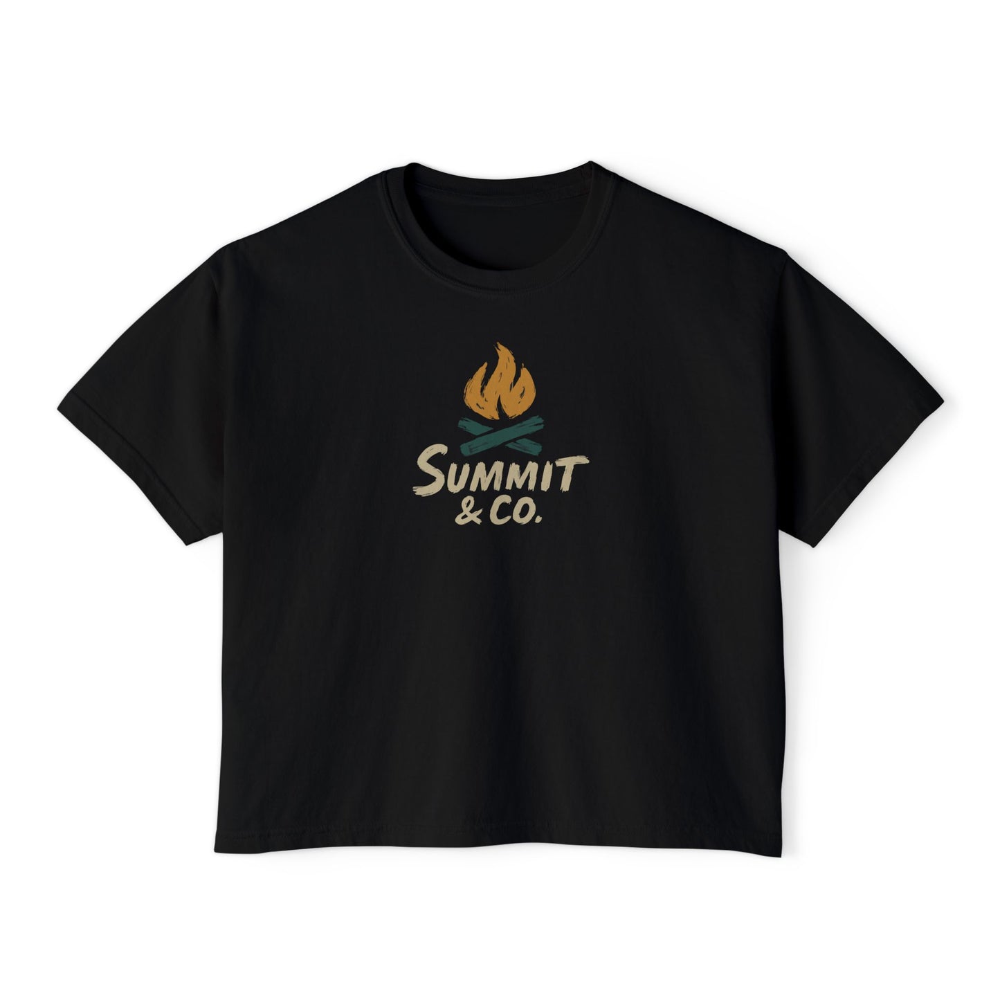 Summit&Co. Women Boxy Tee-Brushy Fire