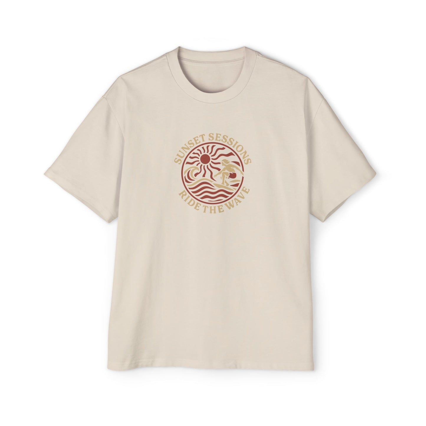 Men's Heavy Oversized Tee -Ride The Wave T-Shirt