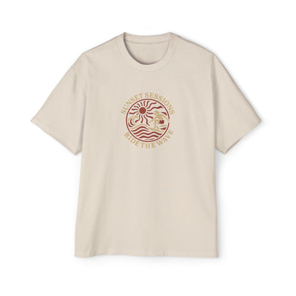 Men's Heavy Oversized Tee -Ride The Wave T-Shirt