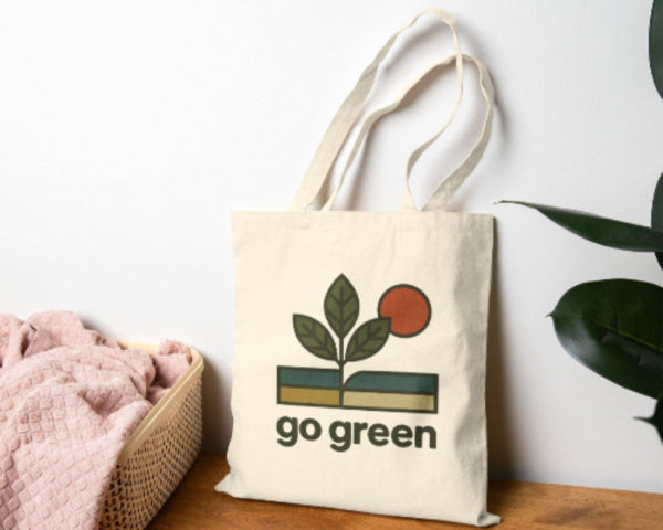 Eco-Friendly Go Green Cotton Canvas Tote Bag