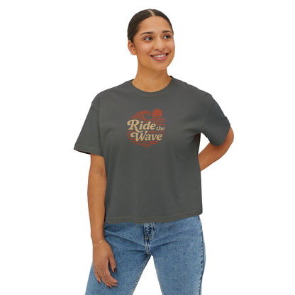 Summit&Co. Women Boxy Tee-Ride the Wave