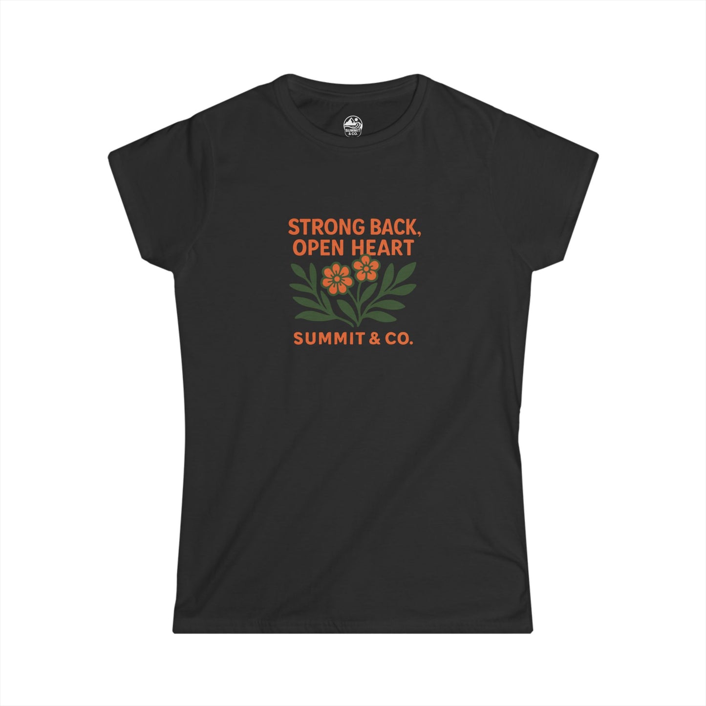 Summit&Co. Women's Slim Strong Back Open Heart Tee