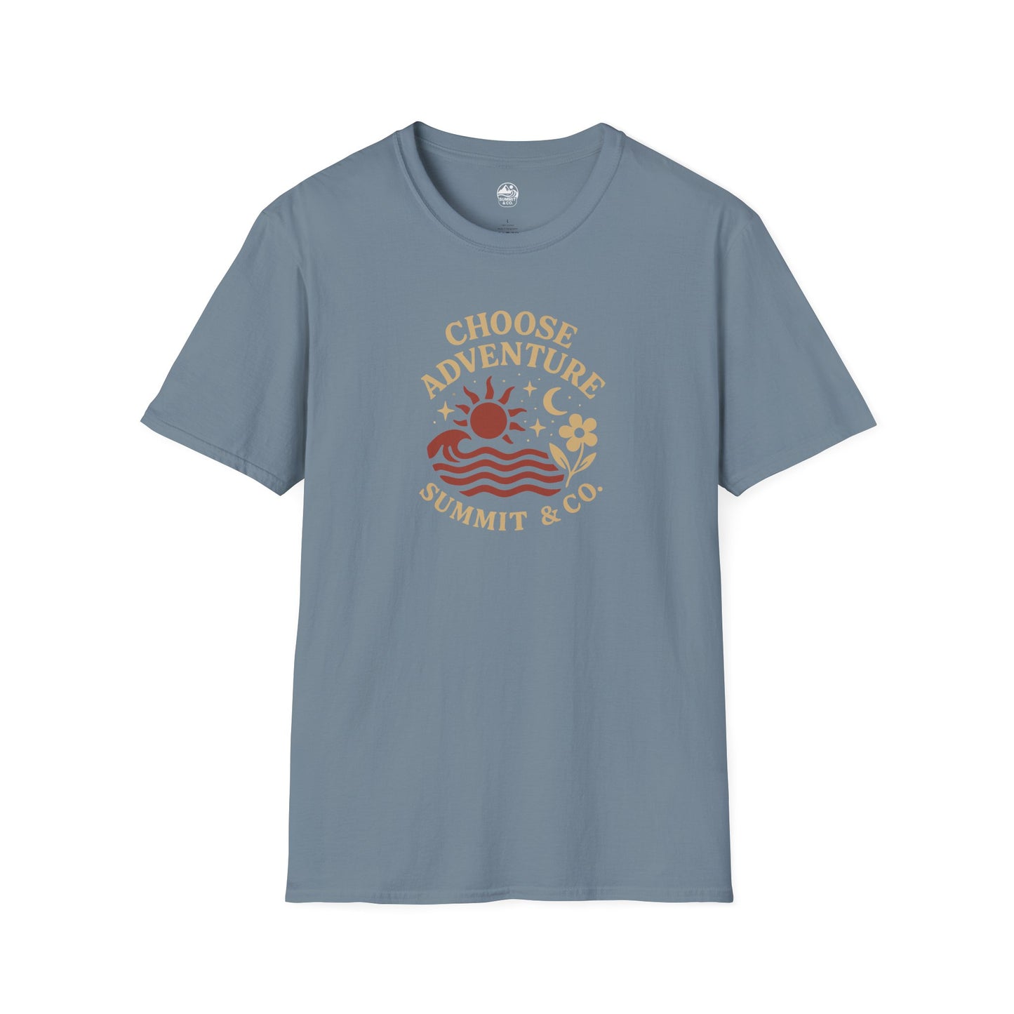 Summit&Co. Softstyle Tee-Choose Adventure (Back)