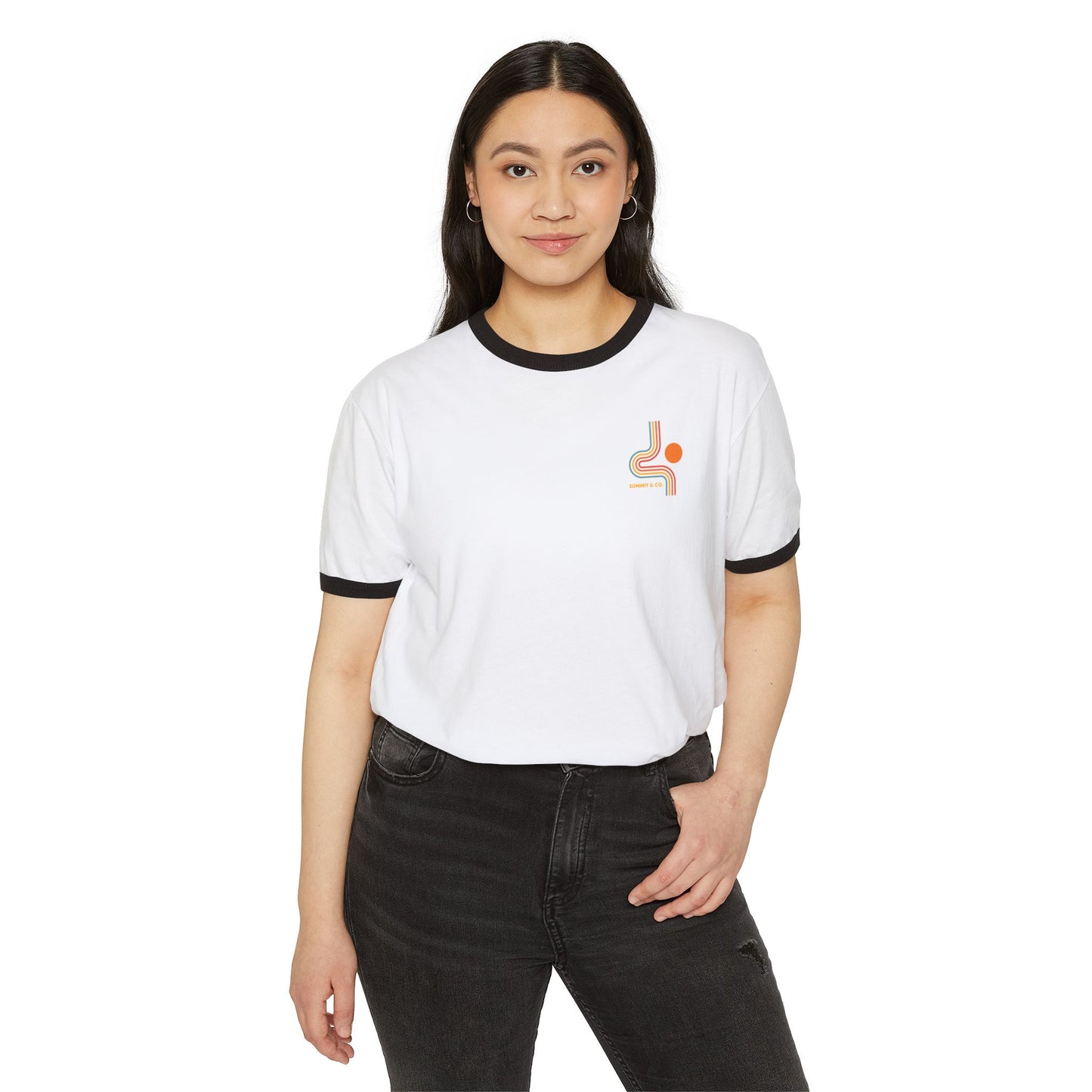 Summit&Co. Women's Ringer Abstract Logo Tee