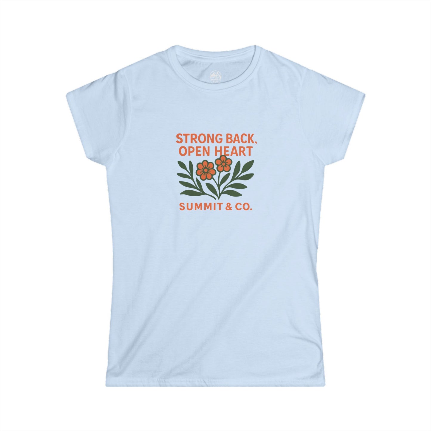 Summit&Co. Women's Slim Strong Back Open Heart Tee