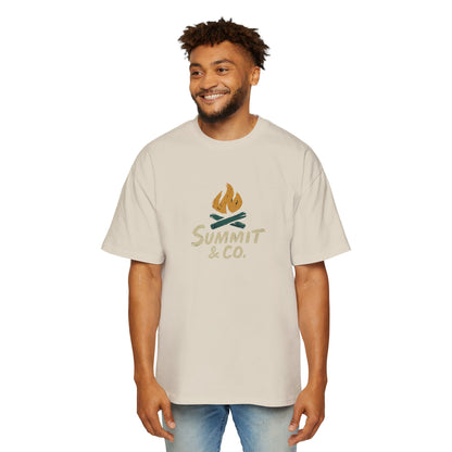 Men's Heavy Oversized Tee-Brushed Fire