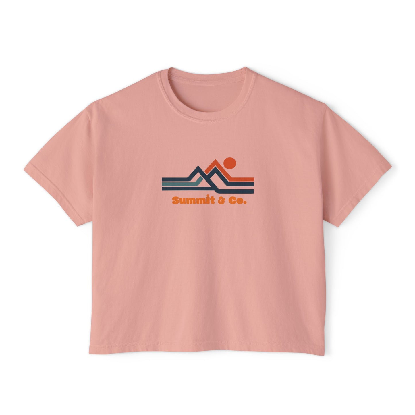 Summit&Co. Women Boxy Tee Horizontal Rainbow