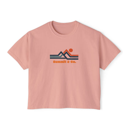 Summit&Co. Women Boxy Tee Horizontal Rainbow