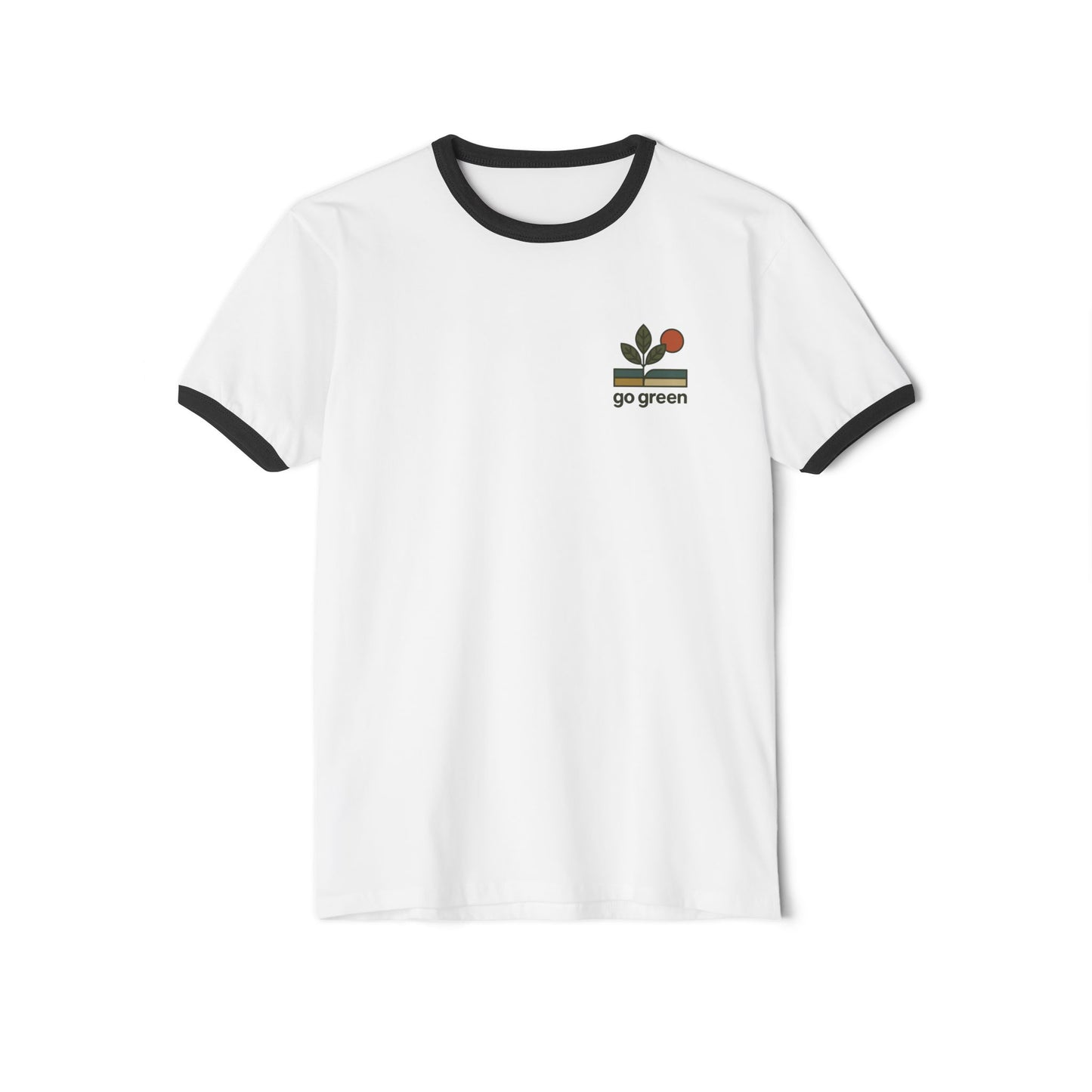 Go Green Unisex Cotton Ringer T-Shirt – Eco-Friendly Style for Nature Lovers