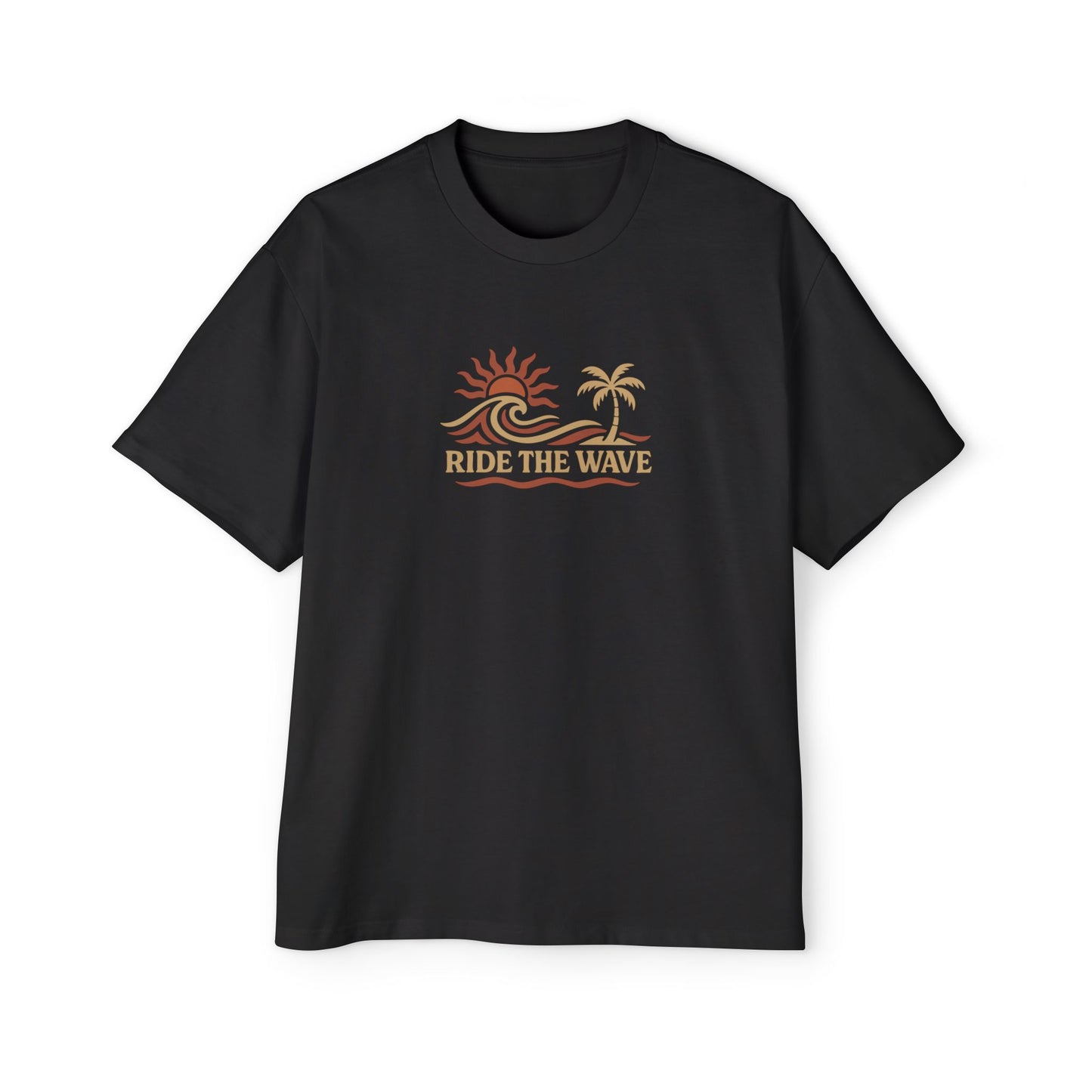 Men's Heavy Oversized Tee-Ride The Wave