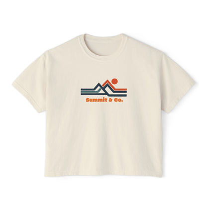 Summit&Co. Women Boxy Tee Horizontal Rainbow