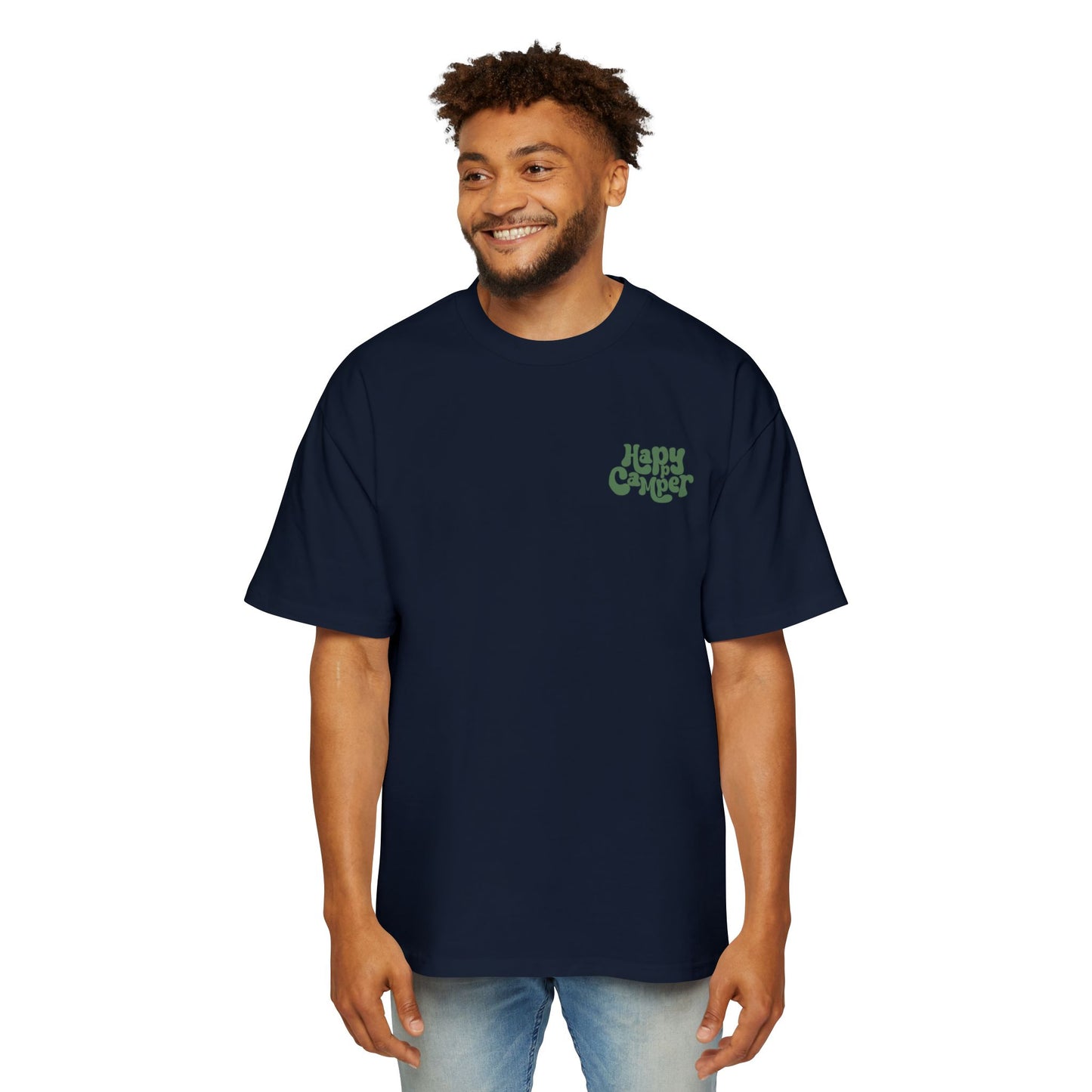 Men's Heavy Oversized Tee - Happy Camper