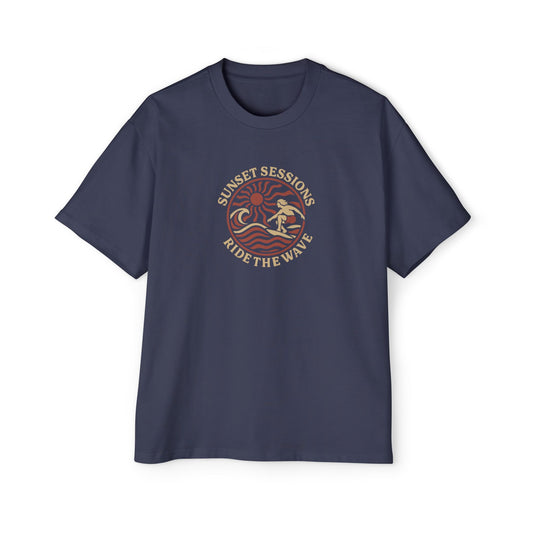 Men's Heavy Oversized Tee -Ride The Wave T-Shirt