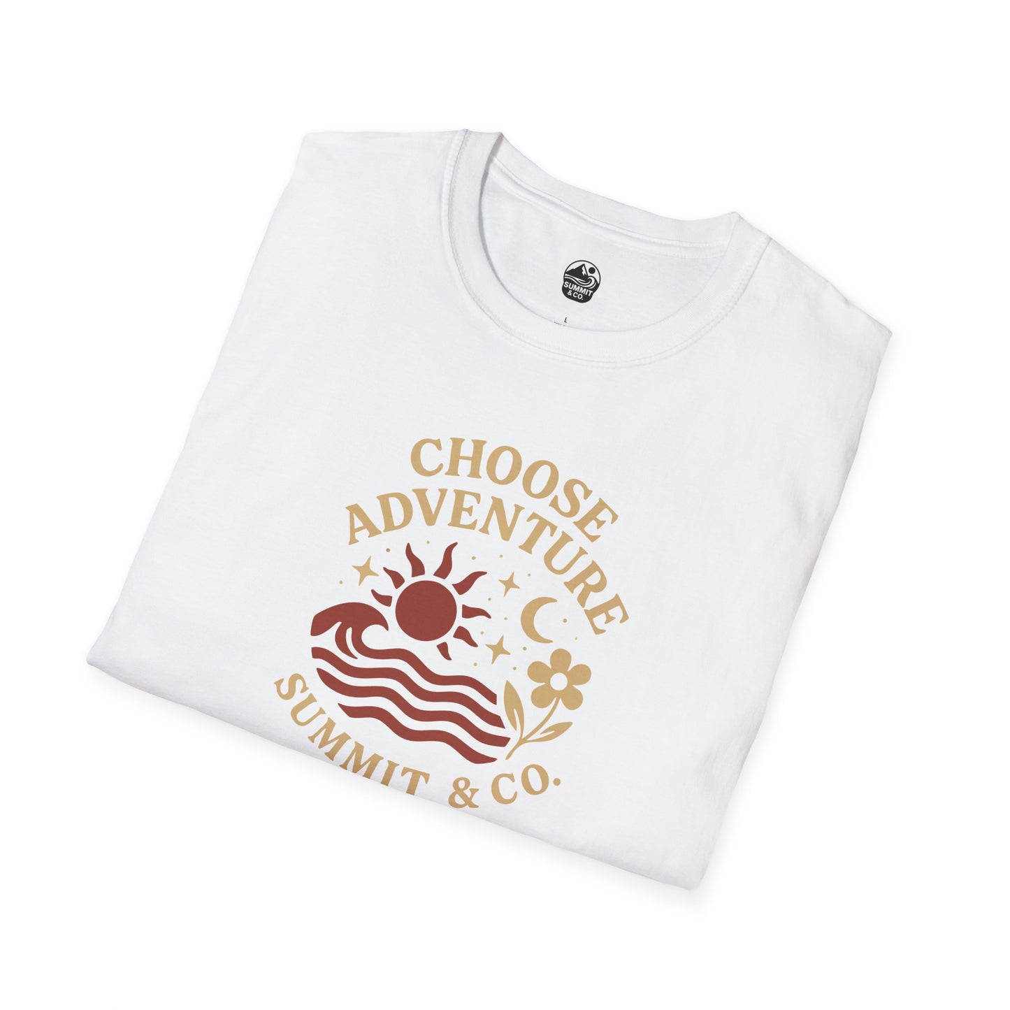 Summit&Co. Softstyle Tee-Choose Adventure (Back)