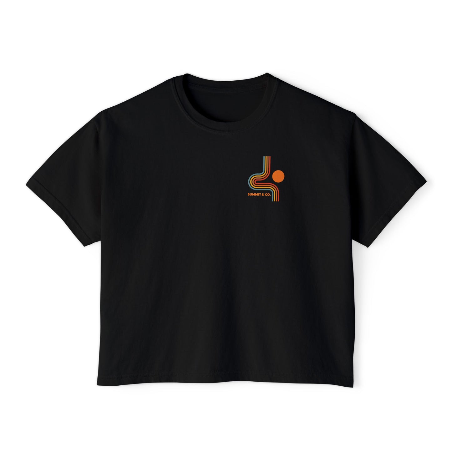 Summit&Co. Women Boxy Tee Vertical Rainbow