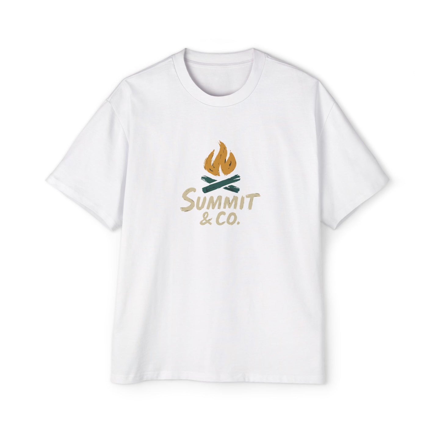 Men's Heavy Oversized Tee-Brushed Fire
