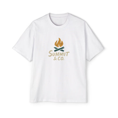Men's Heavy Oversized Tee-Brushed Fire