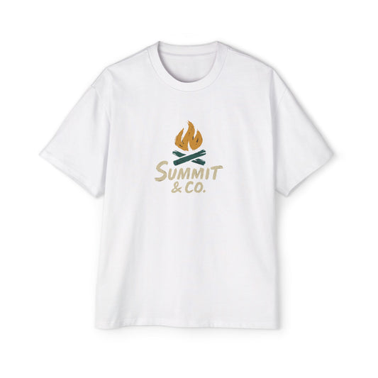 Men's Heavy Oversized Tee-Brushed Fire