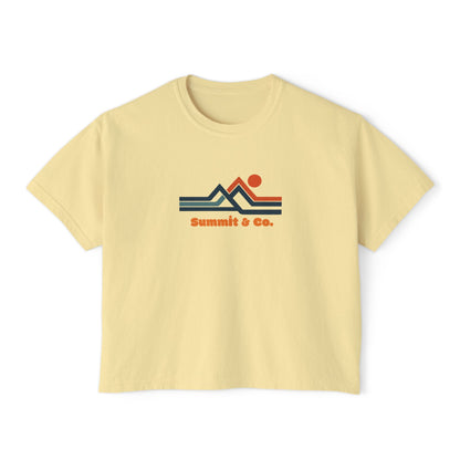 Summit&Co. Women Boxy Tee Horizontal Rainbow