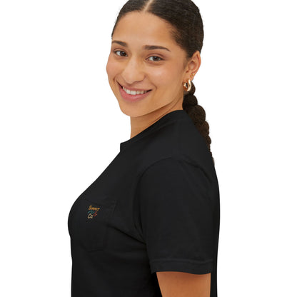 Comfortable Women's Pocket T-Shirt | Brushed Logo
