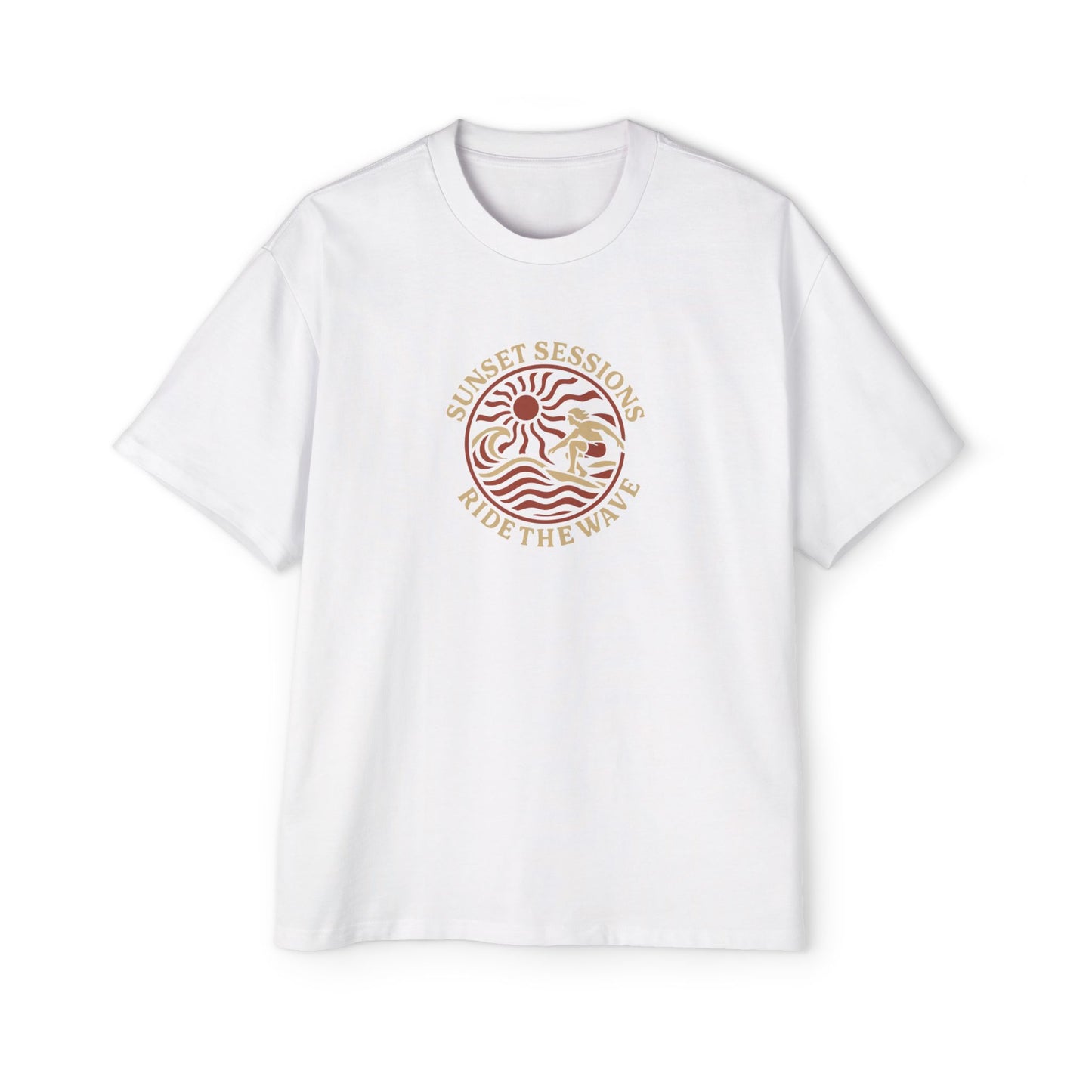 Men's Heavy Oversized Tee -Ride The Wave T-Shirt