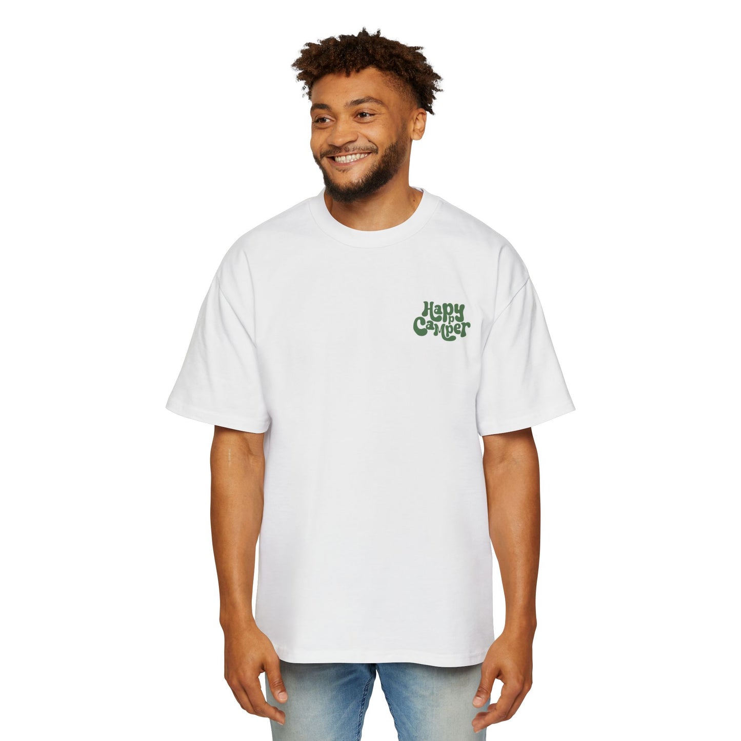Men's Heavy Oversized Tee - Happy Camper