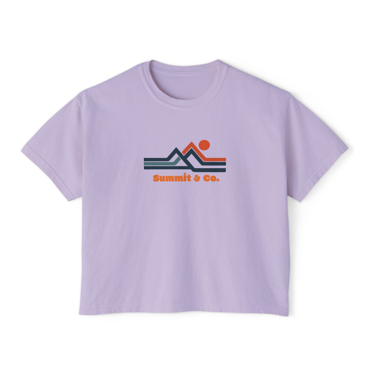 Summit&Co. Women Boxy Tee Horizontal Rainbow