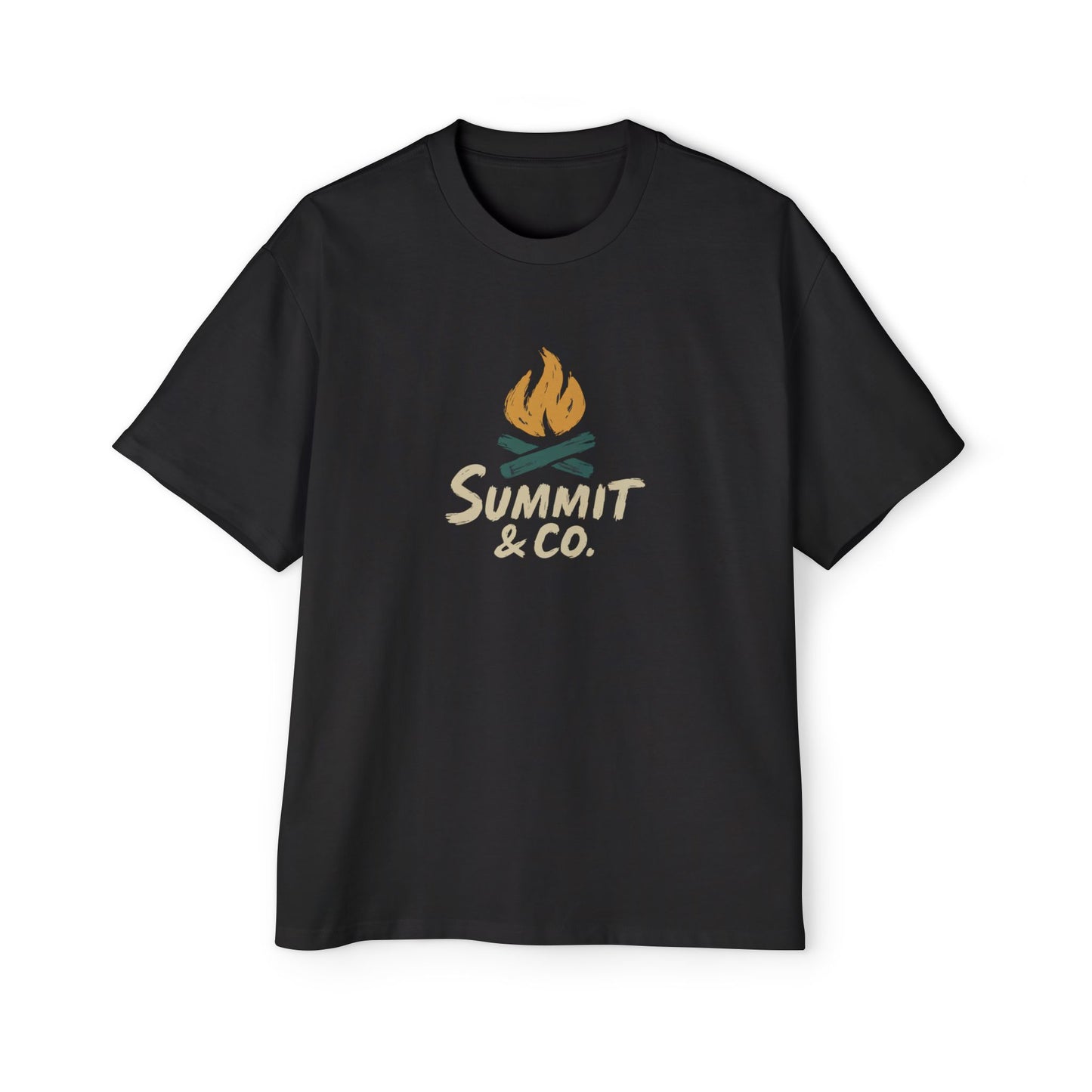 Men's Heavy Oversized Tee-Brushed Fire