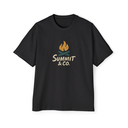 Men's Heavy Oversized Tee-Brushed Fire