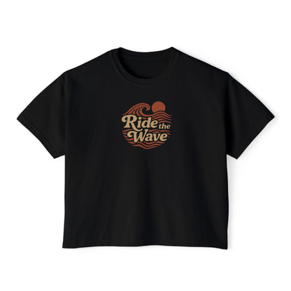 Summit&Co. Women Boxy Tee-Ride the Wave