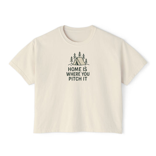 Summit&Co.Women Boxy Tee-Home Is Where You Pitch It