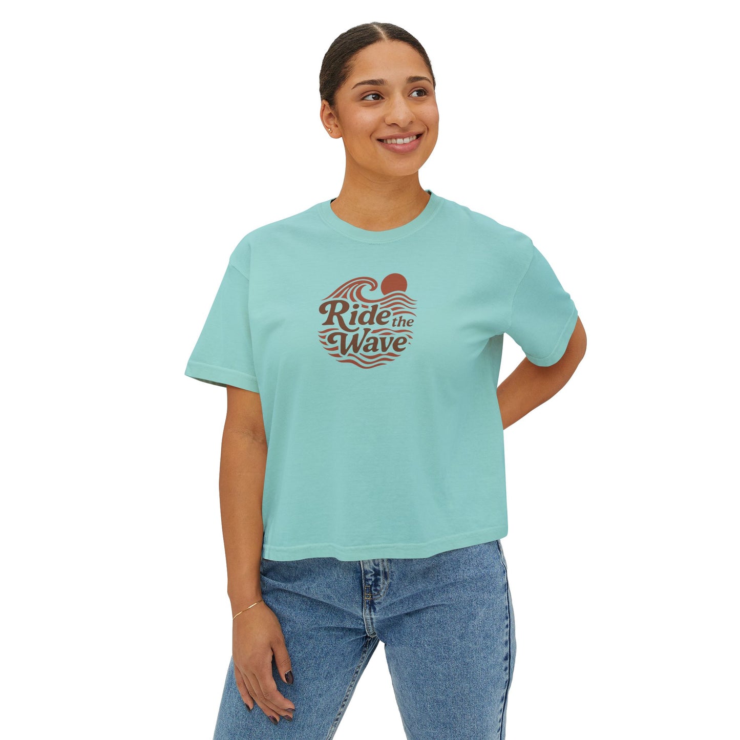 Summit&Co. Women Boxy Tee-Ride the Wave