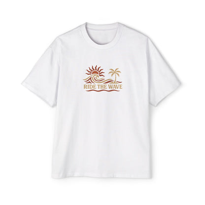 Men's Heavy Oversized Tee-Ride The Wave