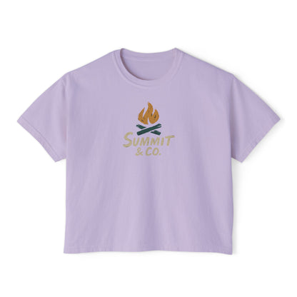 Summit&Co. Women Boxy Tee-Brushy Fire
