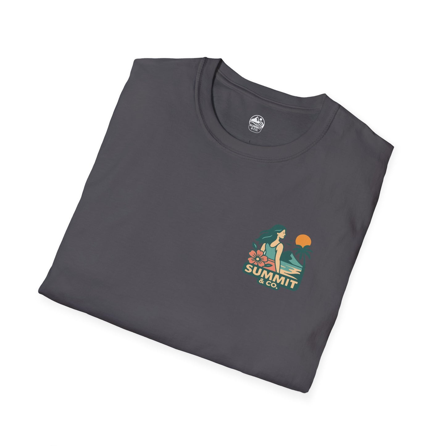 Summit&Co. Softstyle Tee-Surfer Woman Logo