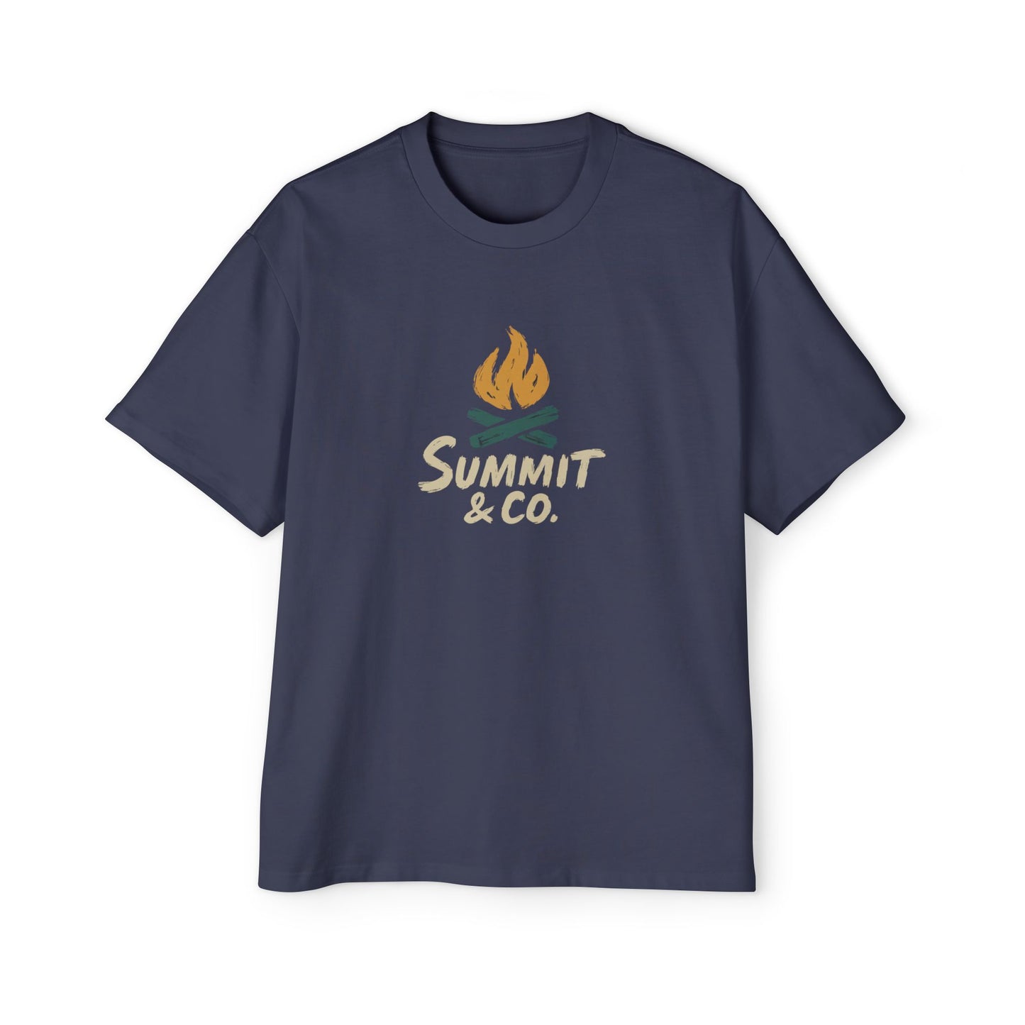 Men's Heavy Oversized Tee-Brushed Fire